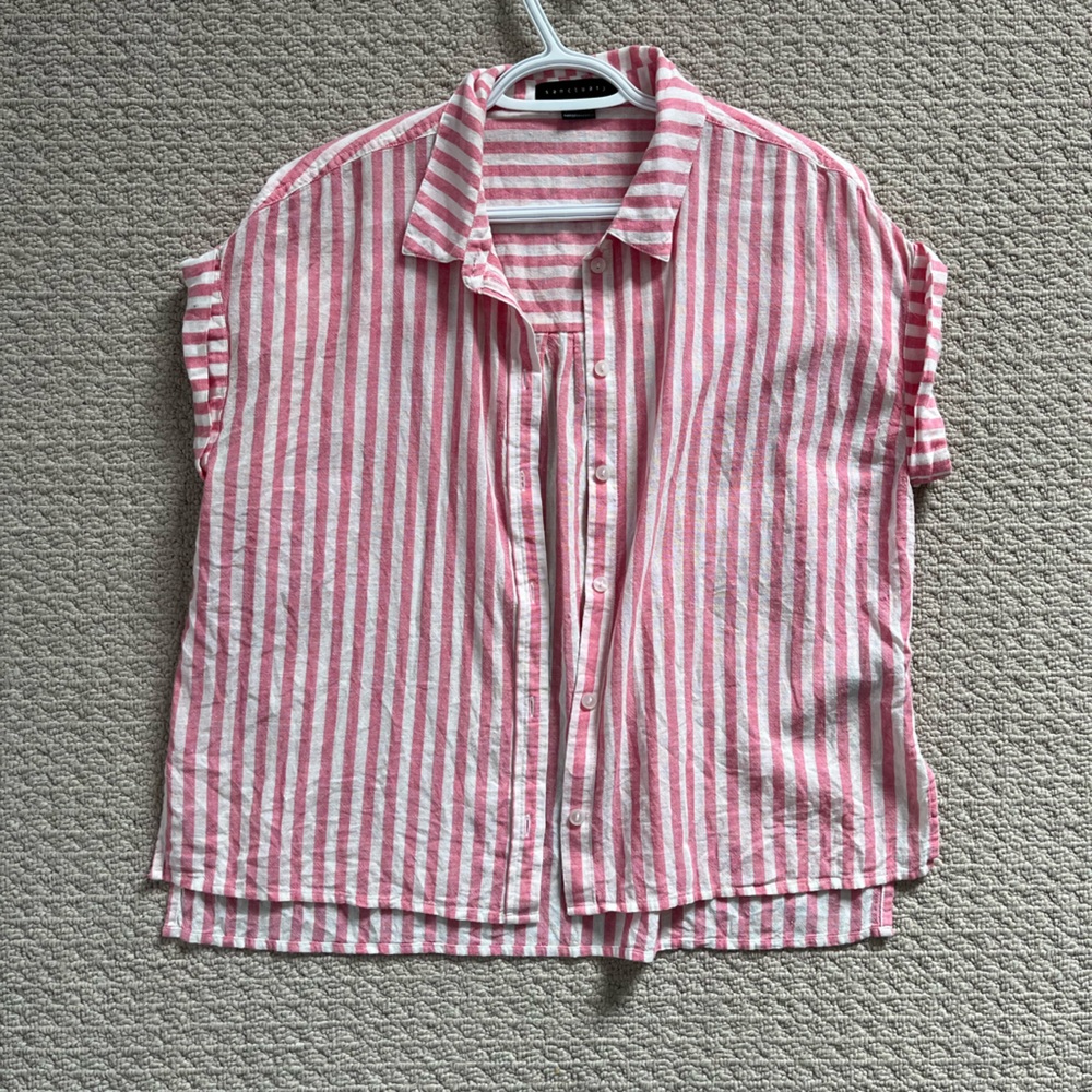 Sanctuary Cotton and Linen Striped Shirt